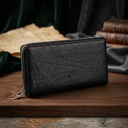 Вертикальний гаманець унісекс із м'якої натуральної шкіри ST Leather 22743 чорний - мініатюра 4