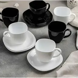 Сервіз чайний Luminarc Carine Black & White 220 мл (5482617) - мініатюра 8