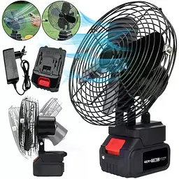 Акумуляторний вентилятор Lithium Electric Fan 48V чорний