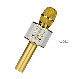 Бездротовий караоке золотий мікрофон HOCO BK3 Cool sound Bluetooth мікрофон для караоке - мініатюра 2