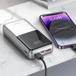 Портативний ЗП Power Bank BOROFONE BJ75A Foinse 22.5W+PD20W with display 20000 mAh Silver - мініатюра 7