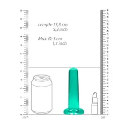 Фалоімітатор Realrock Crystal Clear Dildo 5.3", 13.5 см (зелений) - мініатюра 3