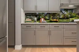 Кухонний фартух самоклеючий Казковий будиночок 02 для кухні ПВХ наклейка зелений 65х250 см Happy Pocket Z180367 - мініатюра 5