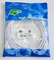 Кабель Atcom USB - USB Type-B V 2.0 (M/M), 1.8 м, ферит, білий пакет (3795)