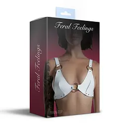 Ліф з натуральної шкіри Feral Feelings - Bikini Top White - мініатюра 4