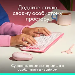 Мишка Logitech POP Mouse With Emoji Bluetooth Rose (910-007413) - мініатюра 2
