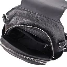Компактний жіночий рюкзак з натуральної шкіри Vintage 23058 чорний - мініатюра 9
