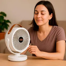 Акумуляторний міні вентилятор VU-05/FS-25 з поворотом / Вентилятор Mini fan з LED-підсвічуванням та USB - мініатюра 4