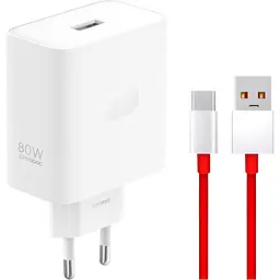 Мережевий зарядний пристрій OnePlus SUPERVOOC 80 Вт + кабель USB-A — USB-C (VCB8HBCH) EU [166486]