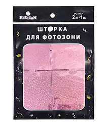 Шторка для фотозони PELICAN "Квадрат голограма" 1х2м рожевий "Квадрат голограма" #235