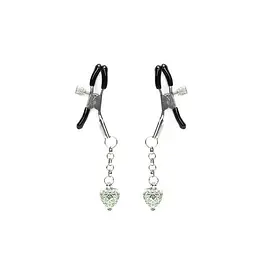 Затискачі для сосків із сердечком Liebe Seele Glow-in-dark Nipple Clamps Green, світяться в темряві - мініатюра 1