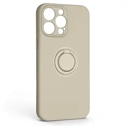 Силиконовый чехол для Apple iPhone 14 Pro Max, Icon Ring, слоновая кость, панель-накладка, с кольцом-подставкой на 360°, противоударный, возможность использования магнитных держателей, ArmorStandart (ARM68725)