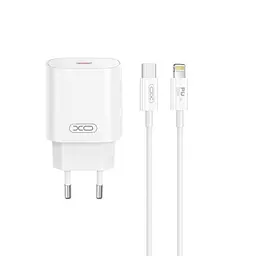 Мережевий зарядний пристрій XO CE25 PD25W USB-C Fast Charger with Lightning cable Білий - мініатюра 5