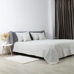 Покривало ТЕП Velour світло-сіре Ромб круглий 240x260 см - мініатюра 4
