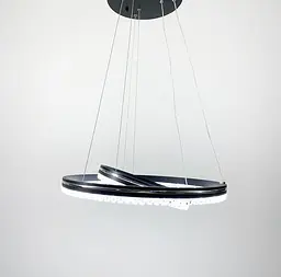 Чорна LED люстра на 2 кільця з хромованою смужкою Line.F A 55060/2P BK+CR - мініатюра 5