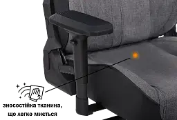 Геймерське крісло GT Racer чорне зі світло-сірим (X-8009 Fabric Light Gray/Black) - мініатюра 7