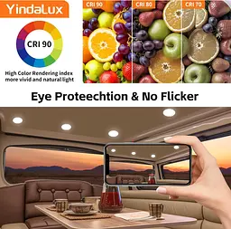 Світлодіодні вбудовані прожектори YindaLux 12 V 3000K Теплий білий IP44 LED з точковим затемненням 3W 4 шт. - мініатюра 4