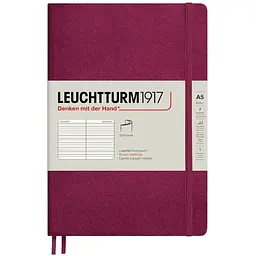 Блокнот Leuchtturm1917 Середній, М'яка обкладинка, винний, лінія (362834)