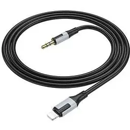 Кабель адаптер перехідник Lightning to Mini Jack 3.5 мм Borofone BL19 чорний 1 м - мініатюра 2
