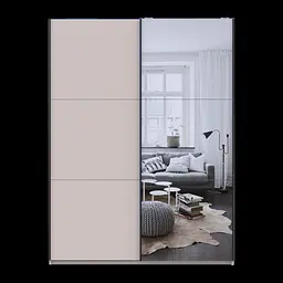 Шафа купе Doros G-Caiser Кашемір/Кашемір 1 ДСП/1 дзеркало 3 частини 180х60х240 (42005321) - мініатюра 3