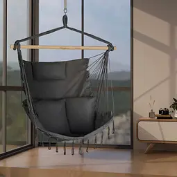 Бразильське крісло - гамак Outtec Boho Sois XXL графітовий - мініатюра 2