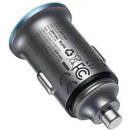 АЗП Acefast B15 PD20W+QC3.0 total 65W 1USB-A/1C Gray - мініатюра 5