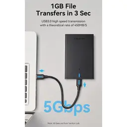 Кишеня зовнішня Vention 2.5" HDD/SSD USB 3.0 Micro-B Black (KPAB0) - мініатюра 3