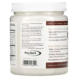 Органічна кокосова олія холодного віджиму Nature's Way Coconut Oil 907 г - мініатюра 2