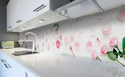 Кухонний фартух Happy Pocket Суфле із троянди Пелюстки вінілова для кухні 65х250 см Їжа Рожевий Z183484 - мініатюра 5