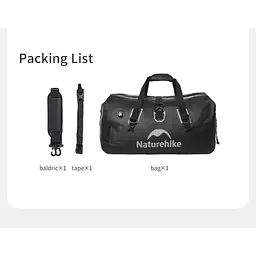 Водонепроникна дорожня сумка Naturehike CNK2450XB015, 60 л, чорна - мініатюра 2