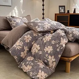 Постільна білизна двоспальна з текстурою льону простирадло на резинці Colorful Home 20528 180х220 см