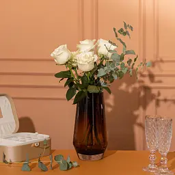 Ваза для квітів скляна Botanica 26 см, коричневий Flower Season HP-10-27 - мініатюра 5