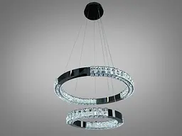 Підвісна LED люстра Diasha 7968/600+400BHR 2 кільця чорний хром 54 Вт - мініатюра 3