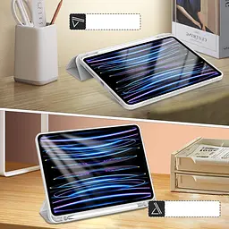 Чохол-книжка BeCover Tri Fold Soft TPU з кріпленням Apple Pencil для Apple iPad Pro 11 2020/2021/2022 Сірий (711111) - мініатюра 4