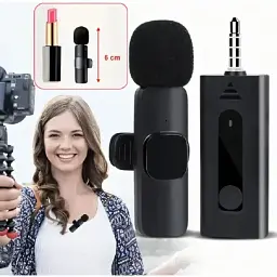 Мікрофон K35 AUX петличний бездротовий приймач + мікрофон Black (17615) - мініатюра 5