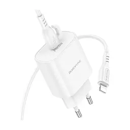 Зарядний пристрій BOROFONE BA82A Platinum USB-C PD25W + cable USB-C to Lightning White (6941991112263) - мініатюра 6