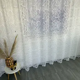 Жакардовий Турецький тюль "Вензель" білий 400х270, тасьма ALBO pbe0052326 - мініатюра 5