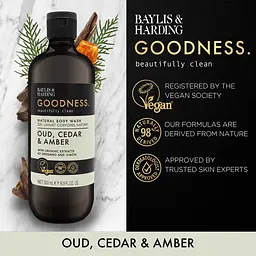 Гель для душу Baylis & Harding Goodness Oud, Cedar & Amber 500 мл - мініатюра 2