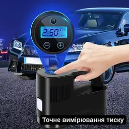 Портативний компресор Yaoen 217 Digital 150PSI (YPSCD7515B 5385) Чорний - мініатюра 8