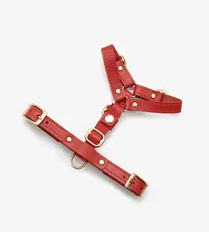 Шкіряна анатомічна шлея для собак "Classy" XL червона (обхват грудини 75-89 см) - мініатюра 6