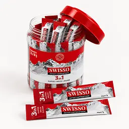 Кава розчинна Swisso Kaffee 3в1 кава молоко цукор у стіках 26 х 18 г банка - мініатюра 2