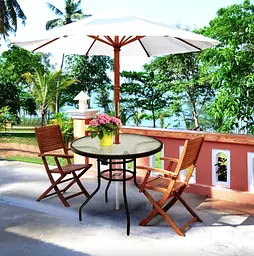 Садовий стіл Costway Acapulco з місцем для парасолі - мініатюра 11