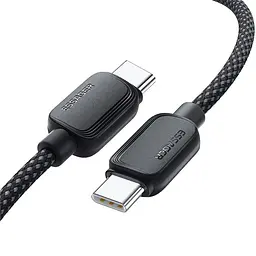 Кабель Essager Breeze USB Type-C - USB Type-C (M/M), 100W, 2 м Black (EXCTT1-WLA01-P) - миниатюра 2
