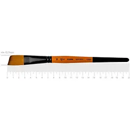 Пензель синтетика кутова FLAME 1368А №18 коротка ручка Rosa [CD]