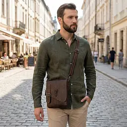 Сумка-месенджер тиснення під екзотику 20038 Vintage коричнева - мініатюра 2