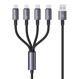 Дріт для зарядки та передачі данних Usams 4-в-1 (2×Type-C / Lightning / Micro-USB) 15W 1,2м, темний - мініатюра 2