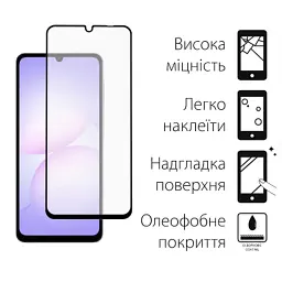 Стекло защитное Dengos Samsung Galaxy A07 Black 2 pcs (DG-TG2P-81) - миниатюра 2