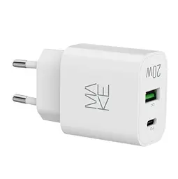 Зарядний пристрій мережевий MAKE 20W Type-C PD3.0 + USB QC4.0 White - мініатюра 6