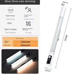 Сенсорний світильник LED з датчиком руху MZ-L2902 Pro (29*27*380mm) White - мініатюра 2