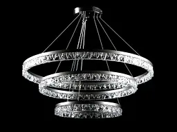 Люстра стельова LED Splendid Ray L133/800+600+400/3, 100W, хром, чорний, сучасний стиль для дому
